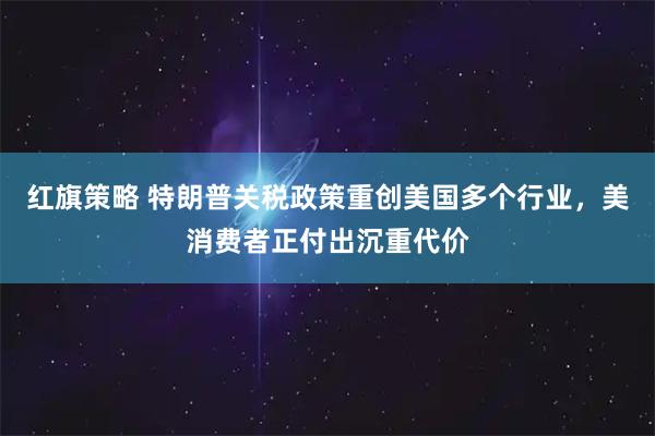 红旗策略 特朗普关税政策重创美国多个行业，美消费者正付出沉重代价