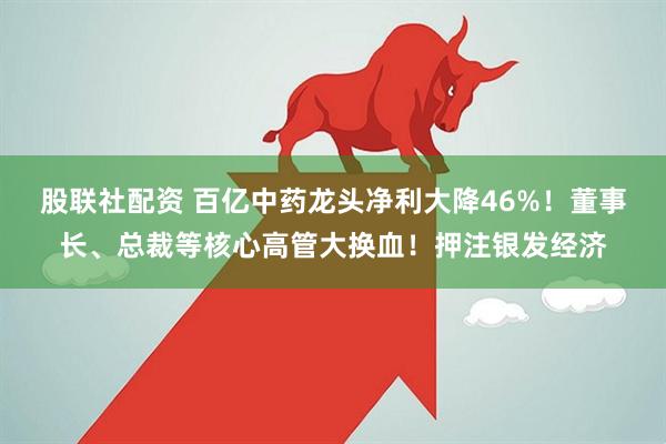 股联社配资 百亿中药龙头净利大降46%！董事长、总裁等核心高管大换血！押注银发经济
